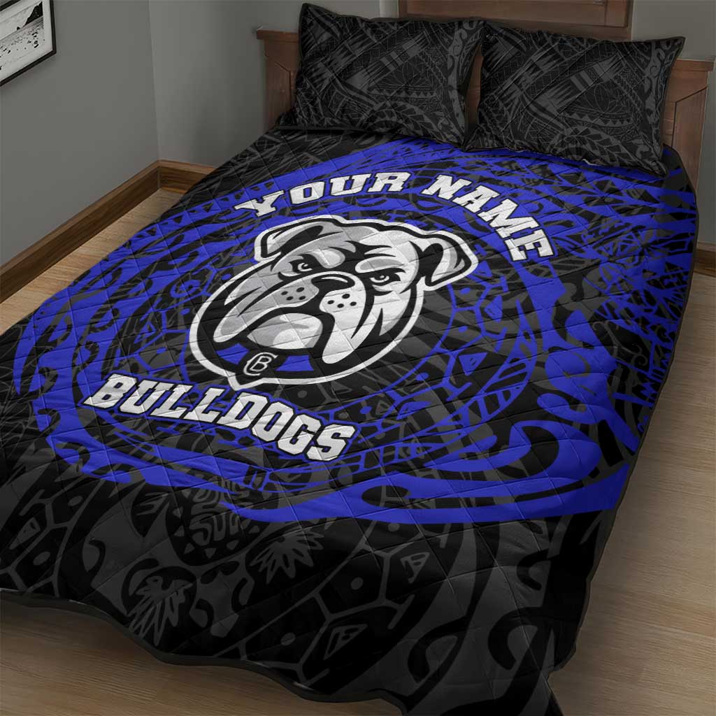 Personalized Canterbury-Bankstown Bulldogs Quilt Bed Set Polynesian Tribal Chest and Sleeve Tattoo