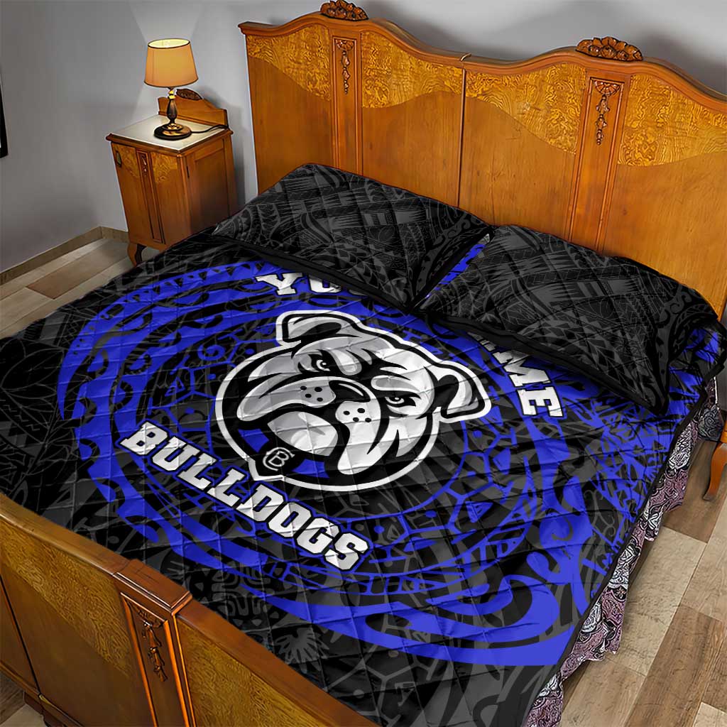 Personalized Canterbury-Bankstown Bulldogs Quilt Bed Set Polynesian Tribal Chest and Sleeve Tattoo