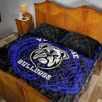 Personalized Canterbury-Bankstown Bulldogs Quilt Bed Set Polynesian Tribal Chest and Sleeve Tattoo