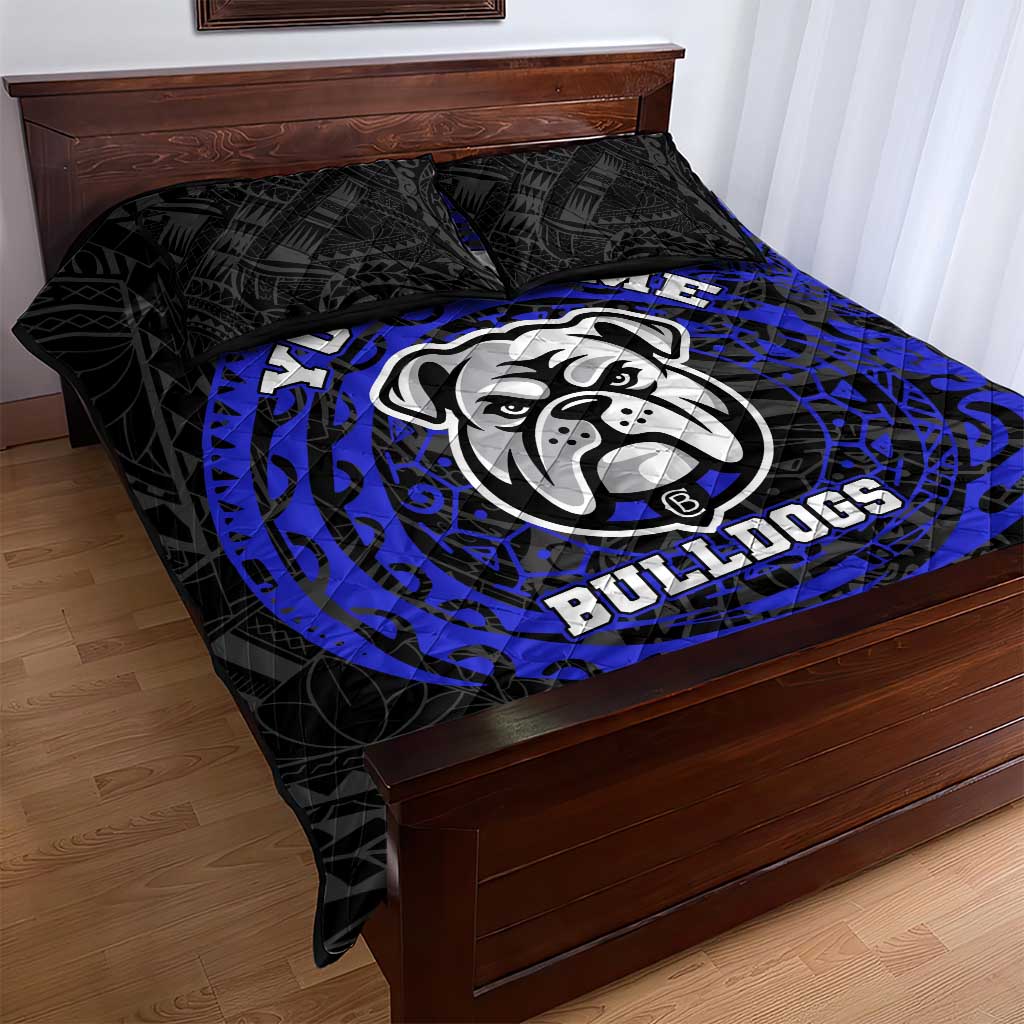 Personalized Canterbury-Bankstown Bulldogs Quilt Bed Set Polynesian Tribal Chest and Sleeve Tattoo
