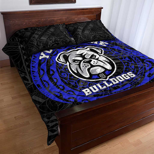 Personalized Canterbury-Bankstown Bulldogs Quilt Bed Set Polynesian Tribal Chest and Sleeve Tattoo