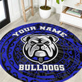Personalized Canterbury-Bankstown Bulldogs Round Carpet Polynesian Tribal Chest and Sleeve Tattoo