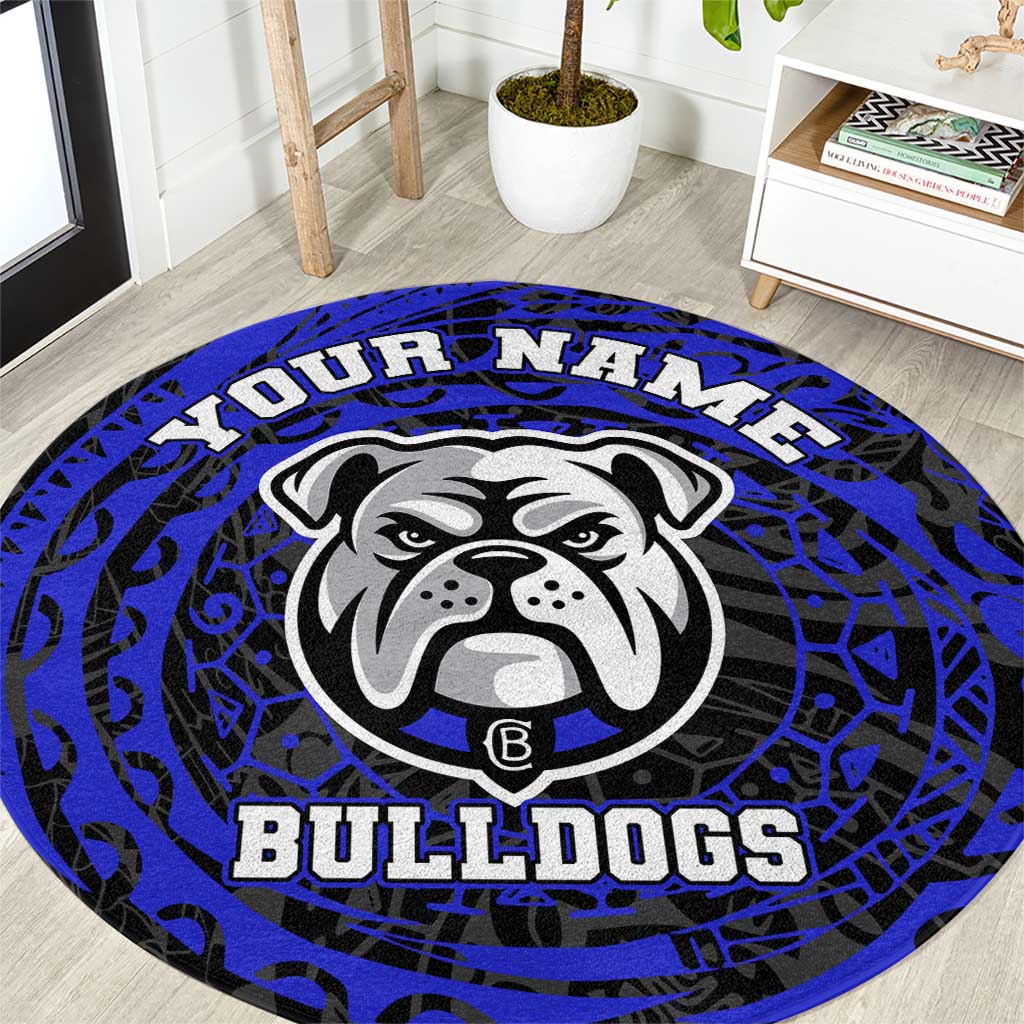 Personalized Canterbury-Bankstown Bulldogs Round Carpet Polynesian Tribal Chest and Sleeve Tattoo