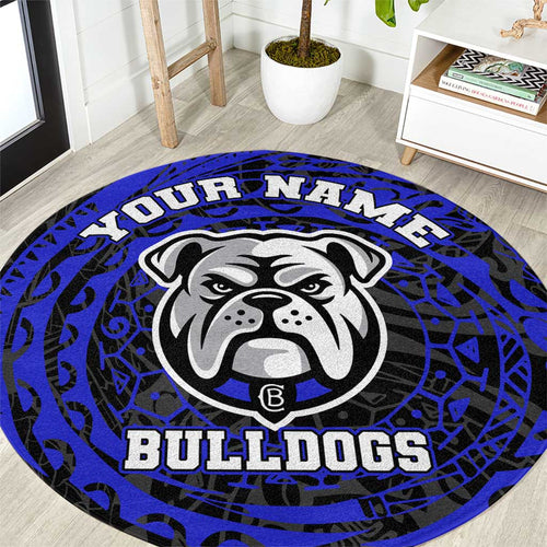 Personalized Canterbury-Bankstown Bulldogs Round Carpet Polynesian Tribal Chest and Sleeve Tattoo