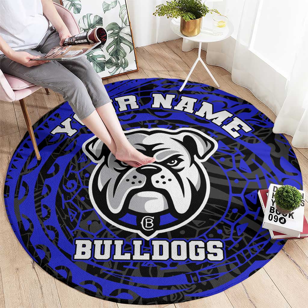 Personalized Canterbury-Bankstown Bulldogs Round Carpet Polynesian Tribal Chest and Sleeve Tattoo