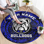 Personalized Canterbury-Bankstown Bulldogs Round Carpet Polynesian Tribal Chest and Sleeve Tattoo