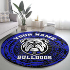 Personalized Canterbury-Bankstown Bulldogs Round Carpet Polynesian Tribal Chest and Sleeve Tattoo