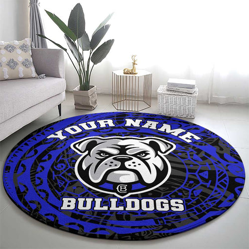 Personalized Canterbury-Bankstown Bulldogs Round Carpet Polynesian Tribal Chest and Sleeve Tattoo