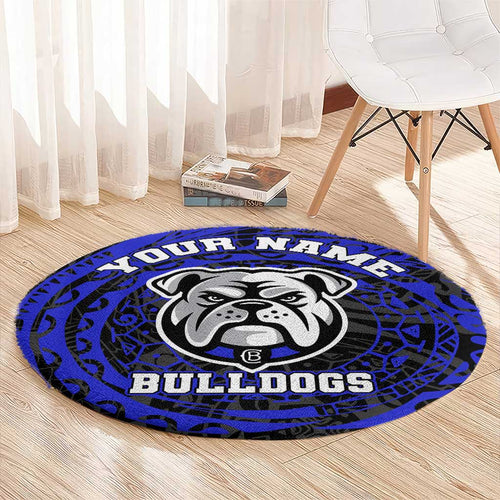 Personalized Canterbury-Bankstown Bulldogs Round Carpet Polynesian Tribal Chest and Sleeve Tattoo