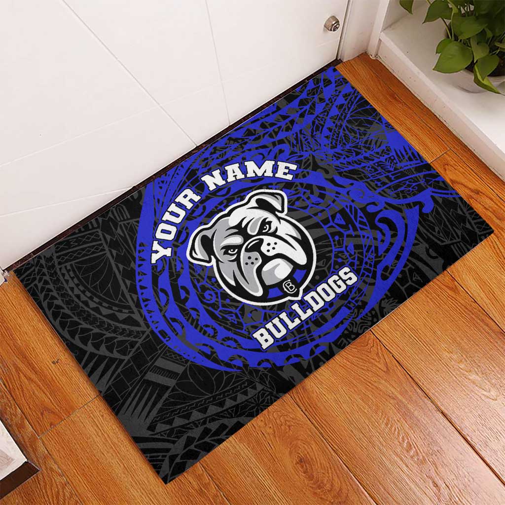 Personalized Canterbury-Bankstown Bulldogs Rubber Doormat Polynesian Tribal Chest and Sleeve Tattoo