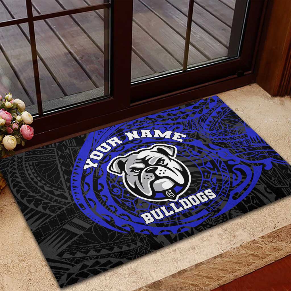 Personalized Canterbury-Bankstown Bulldogs Rubber Doormat Polynesian Tribal Chest and Sleeve Tattoo