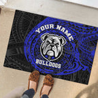 Personalized Canterbury-Bankstown Bulldogs Rubber Doormat Polynesian Tribal Chest and Sleeve Tattoo