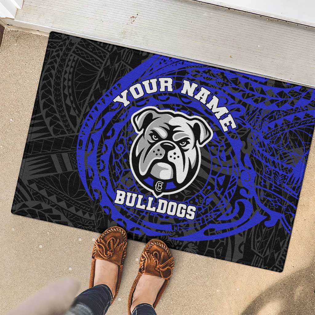 Personalized Canterbury-Bankstown Bulldogs Rubber Doormat Polynesian Tribal Chest and Sleeve Tattoo