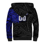Personalized Canterbury-Bankstown Bulldogs Sherpa Hoodie Polynesian Tribal Chest and Sleeve Tattoo