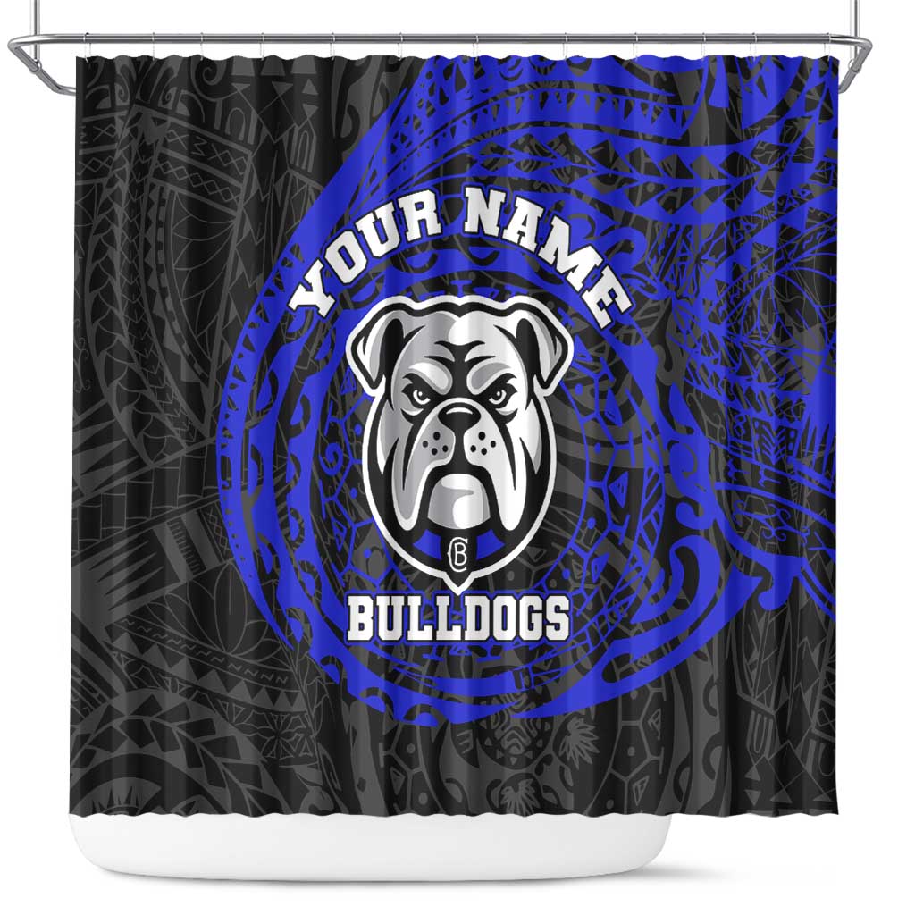 Personalized Canterbury-Bankstown Bulldogs Shower Curtain Polynesian Tribal Chest and Sleeve Tattoo