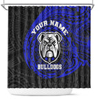 Personalized Canterbury-Bankstown Bulldogs Shower Curtain Polynesian Tribal Chest and Sleeve Tattoo