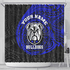 Personalized Canterbury-Bankstown Bulldogs Shower Curtain Polynesian Tribal Chest and Sleeve Tattoo