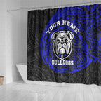 Personalized Canterbury-Bankstown Bulldogs Shower Curtain Polynesian Tribal Chest and Sleeve Tattoo
