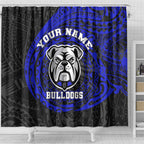Personalized Canterbury-Bankstown Bulldogs Shower Curtain Polynesian Tribal Chest and Sleeve Tattoo