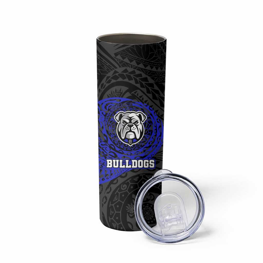 Personalized Canterbury-Bankstown Bulldogs Skinny Tumbler Polynesian Tribal Chest and Sleeve Tattoo