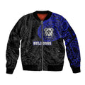 Personalized Canterbury-Bankstown Bulldogs Sleeve Zip Bomber Jacket Polynesian Tribal Chest and Sleeve Tattoo