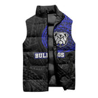 Personalized Canterbury-Bankstown Bulldogs Sleeveless Puffer Jacket Polynesian Tribal Chest and Sleeve Tattoo