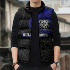 Personalized Canterbury-Bankstown Bulldogs Sleeveless Puffer Jacket Polynesian Tribal Chest and Sleeve Tattoo
