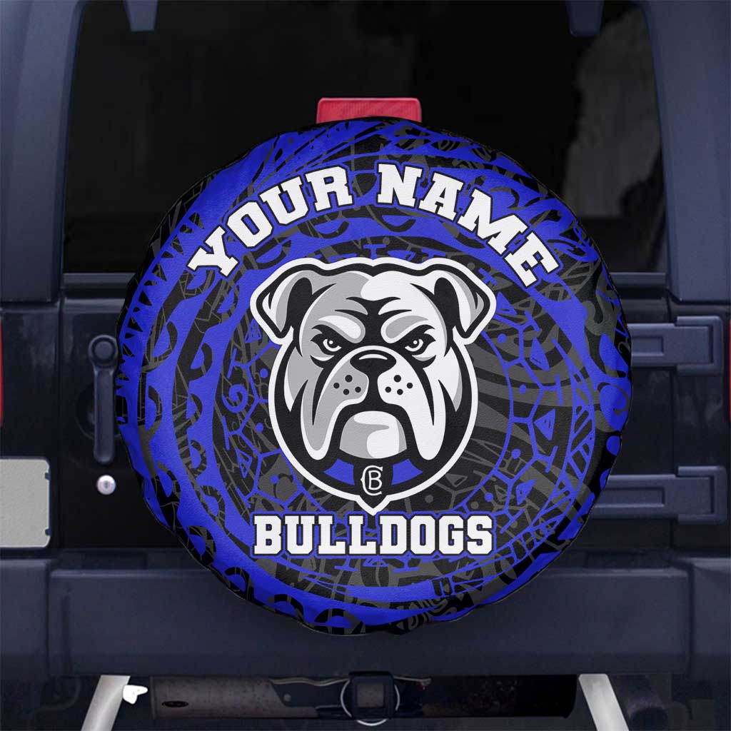 Personalized Canterbury-Bankstown Bulldogs Spare Tire Cover Polynesian Tribal Chest and Sleeve Tattoo