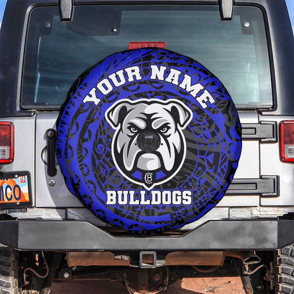 Personalized Canterbury-Bankstown Bulldogs Spare Tire Cover Polynesian Tribal Chest and Sleeve Tattoo