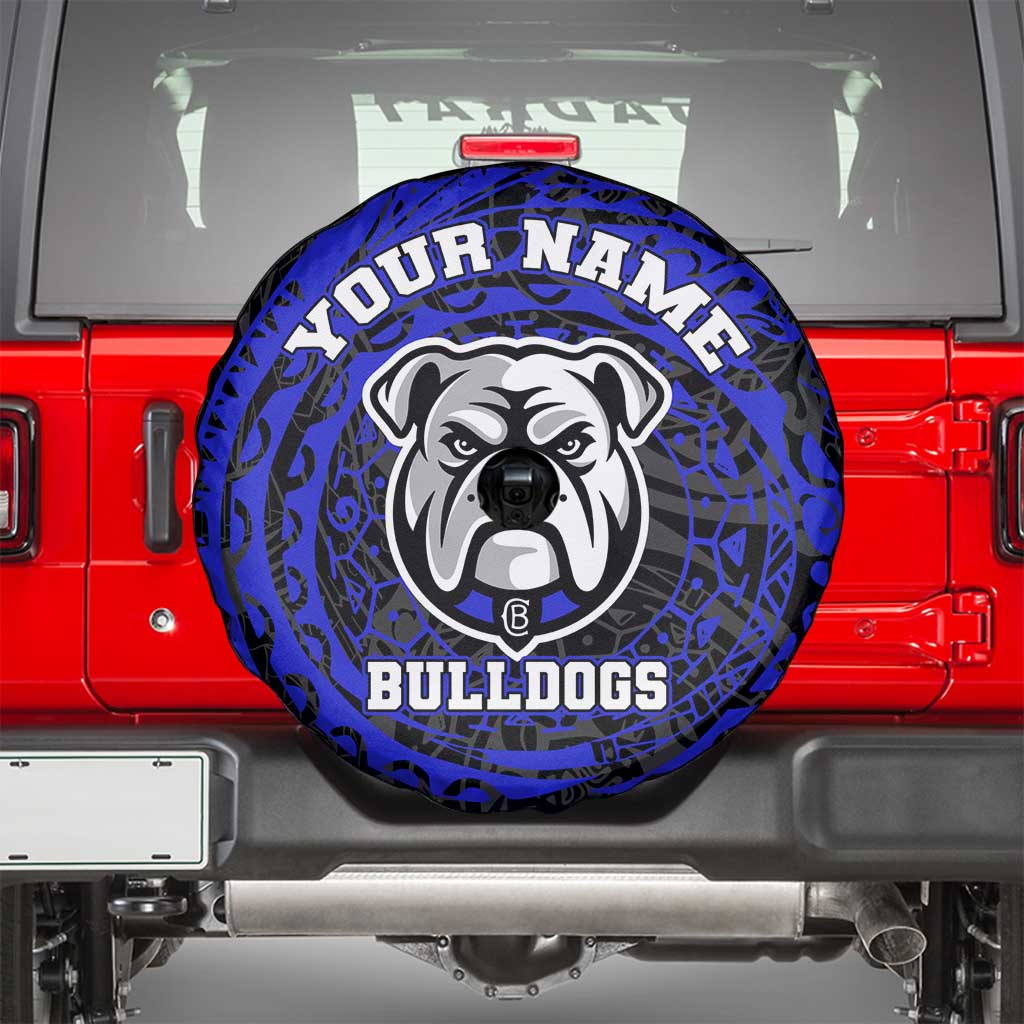 Personalized Canterbury-Bankstown Bulldogs Spare Tire Cover Polynesian Tribal Chest and Sleeve Tattoo