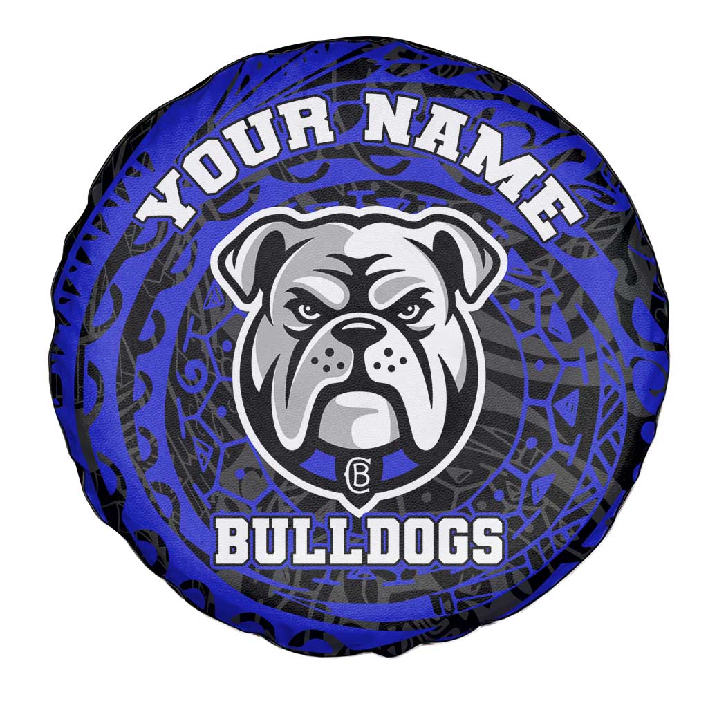 Personalized Canterbury-Bankstown Bulldogs Spare Tire Cover Polynesian Tribal Chest and Sleeve Tattoo