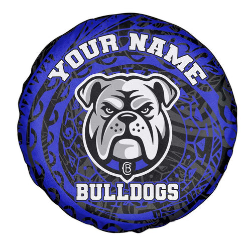 Personalized Canterbury-Bankstown Bulldogs Spare Tire Cover Polynesian Tribal Chest and Sleeve Tattoo