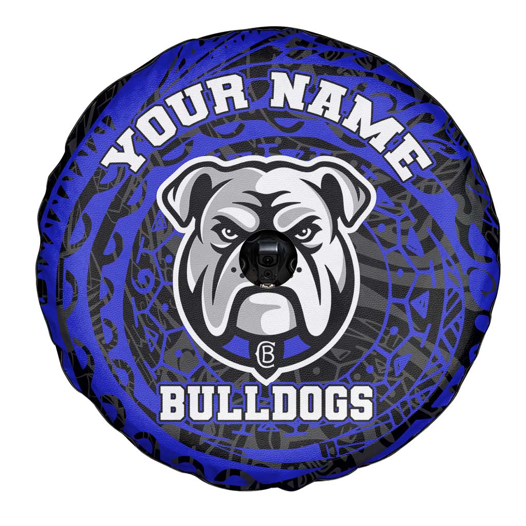 Personalized Canterbury-Bankstown Bulldogs Spare Tire Cover Polynesian Tribal Chest and Sleeve Tattoo