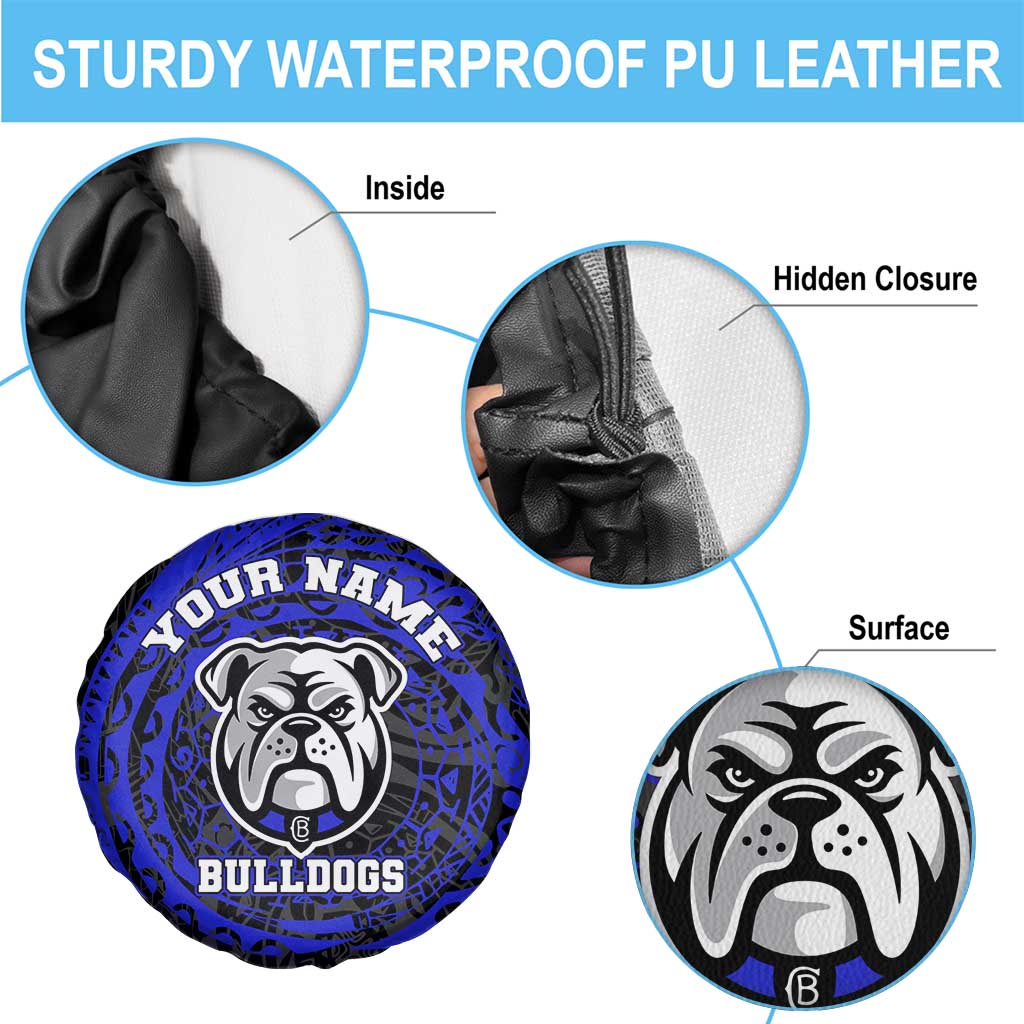 Personalized Canterbury-Bankstown Bulldogs Spare Tire Cover Polynesian Tribal Chest and Sleeve Tattoo