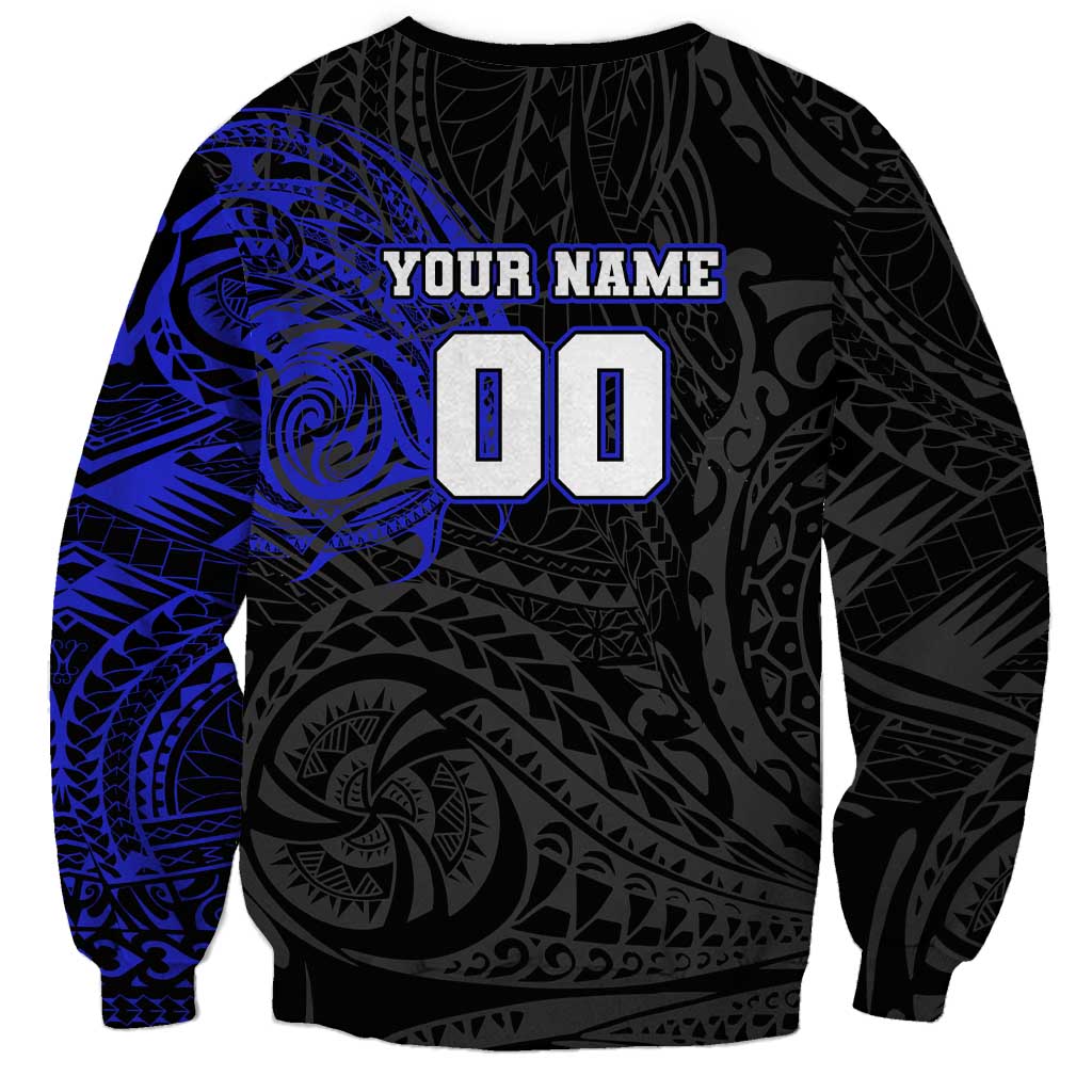 Personalized Canterbury-Bankstown Bulldogs Sweatshirt Polynesian Tribal Chest and Sleeve Tattoo