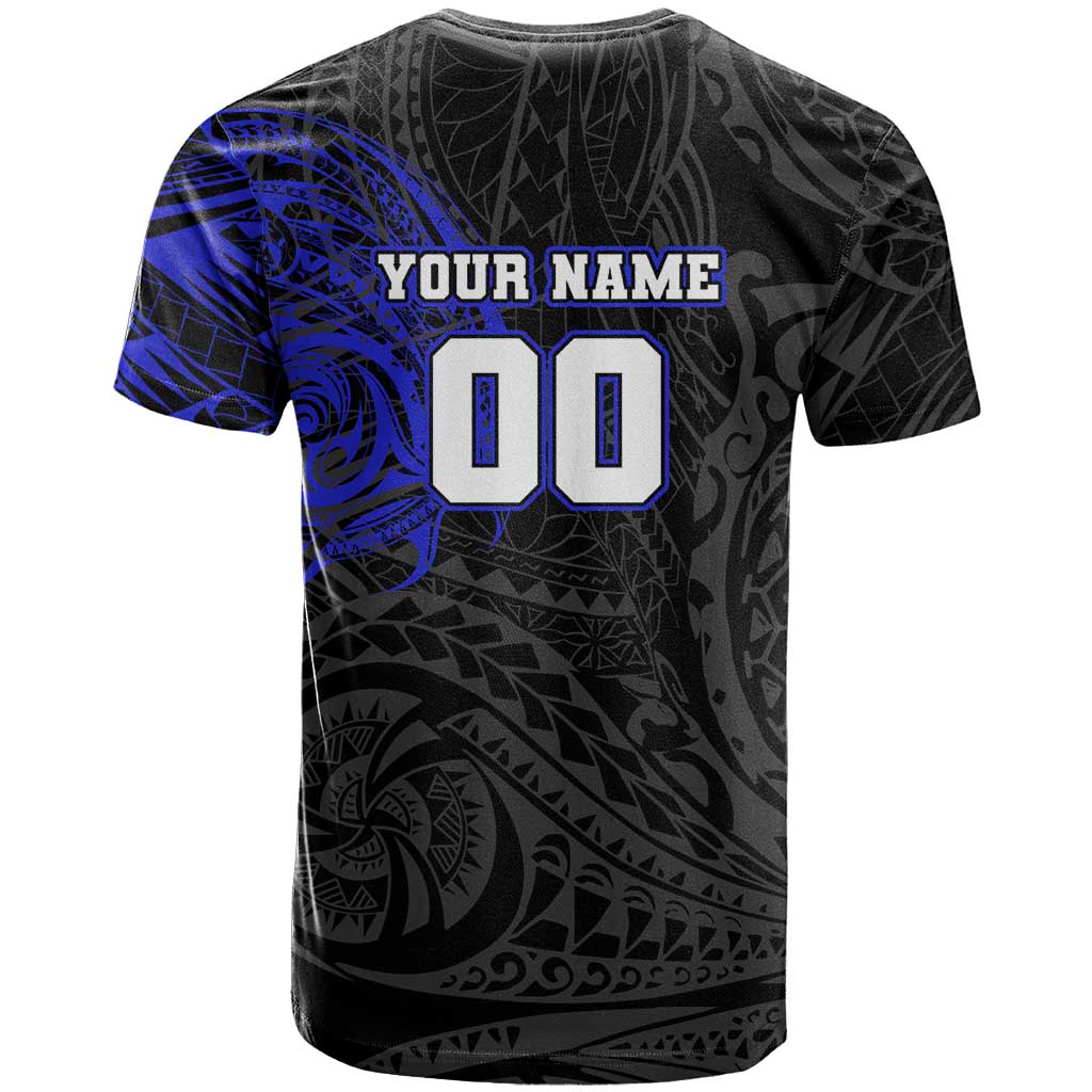 Personalized Canterbury-Bankstown Bulldogs T Shirt Polynesian Tribal Chest and Sleeve Tattoo