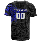 Personalized Canterbury-Bankstown Bulldogs T Shirt Polynesian Tribal Chest and Sleeve Tattoo
