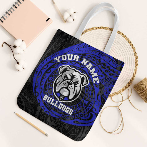 Personalized Canterbury-Bankstown Bulldogs Tote Bag Polynesian Tribal Chest and Sleeve Tattoo