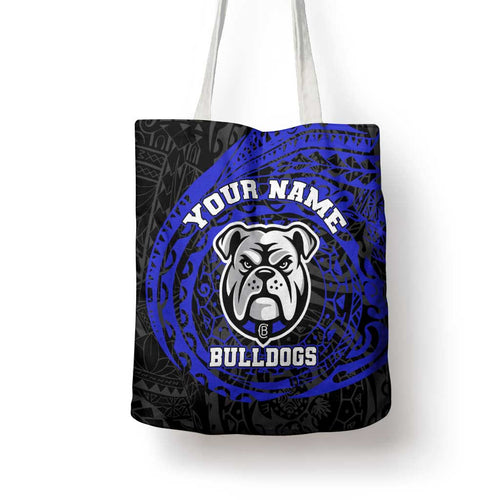 Personalized Canterbury-Bankstown Bulldogs Tote Bag Polynesian Tribal Chest and Sleeve Tattoo