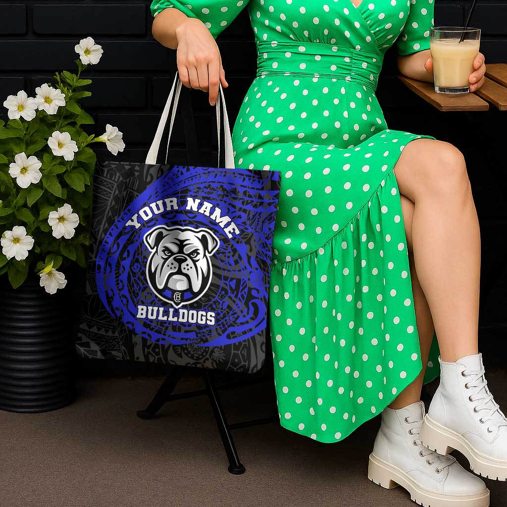 Personalized Canterbury-Bankstown Bulldogs Tote Bag Polynesian Tribal Chest and Sleeve Tattoo