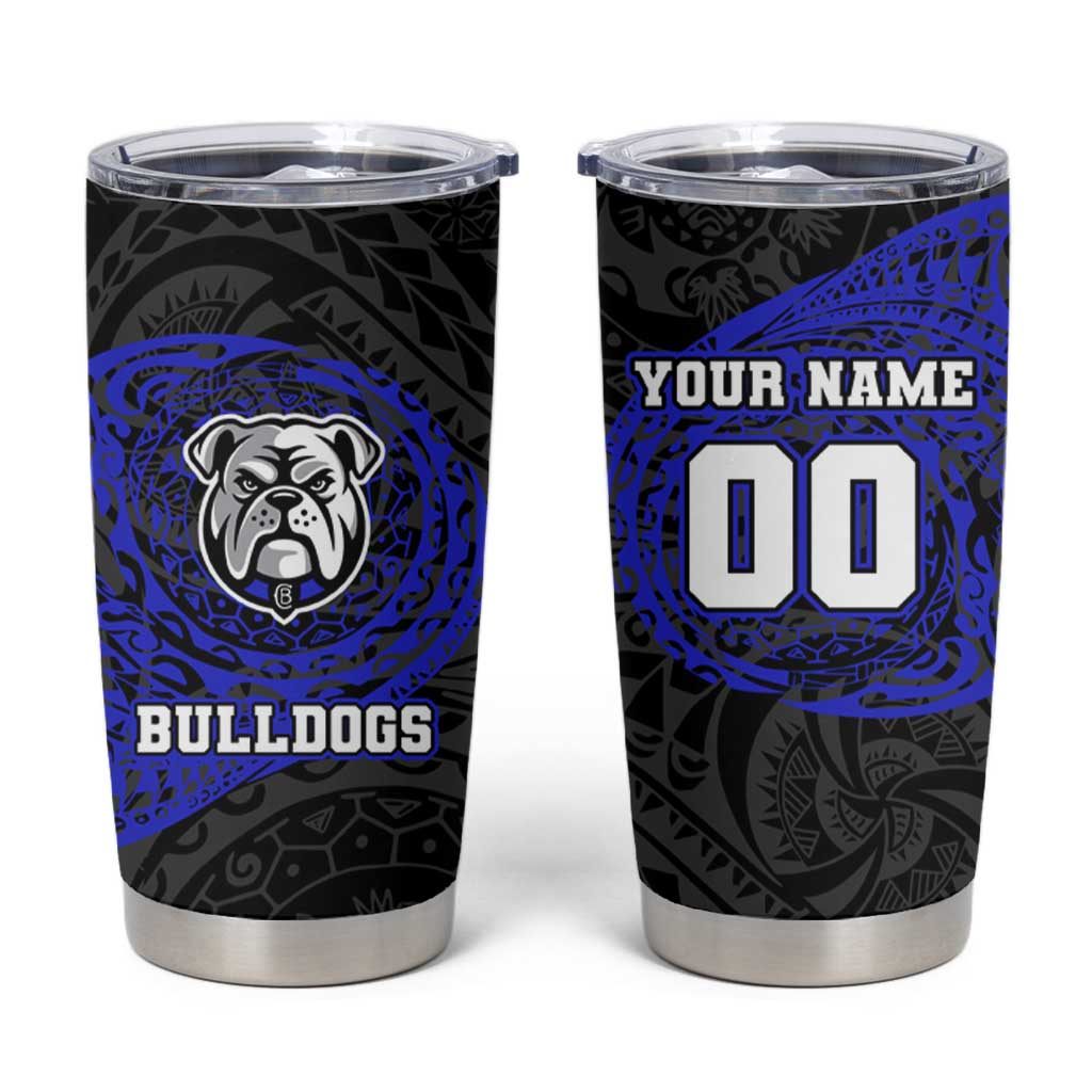 Personalized Canterbury-Bankstown Bulldogs Tumbler Cup Polynesian Tribal Chest and Sleeve Tattoo