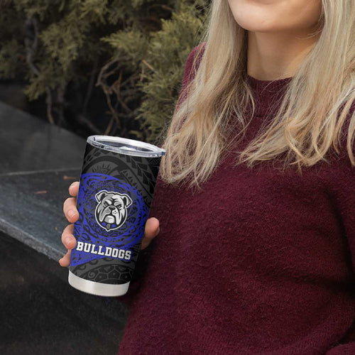 Personalized Canterbury-Bankstown Bulldogs Tumbler Cup Polynesian Tribal Chest and Sleeve Tattoo