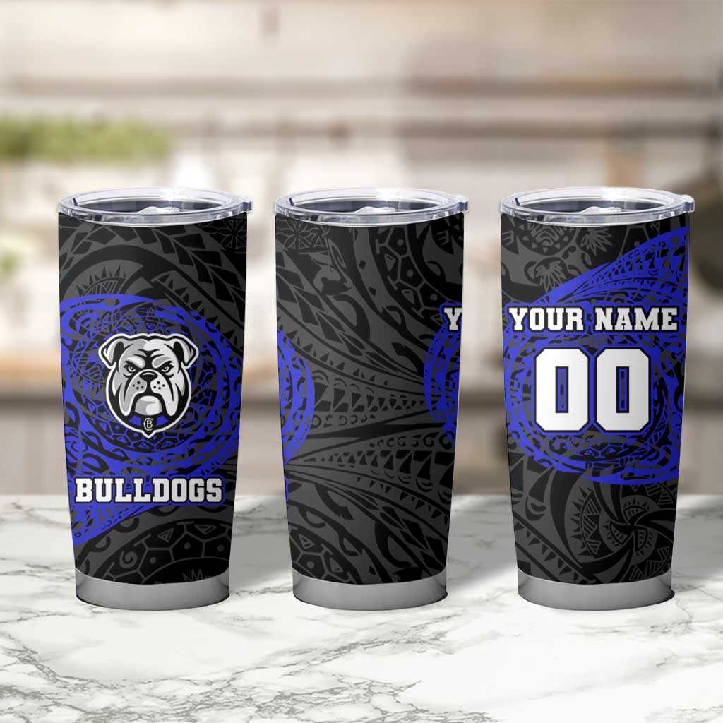 Personalized Canterbury-Bankstown Bulldogs Tumbler Cup Polynesian Tribal Chest and Sleeve Tattoo
