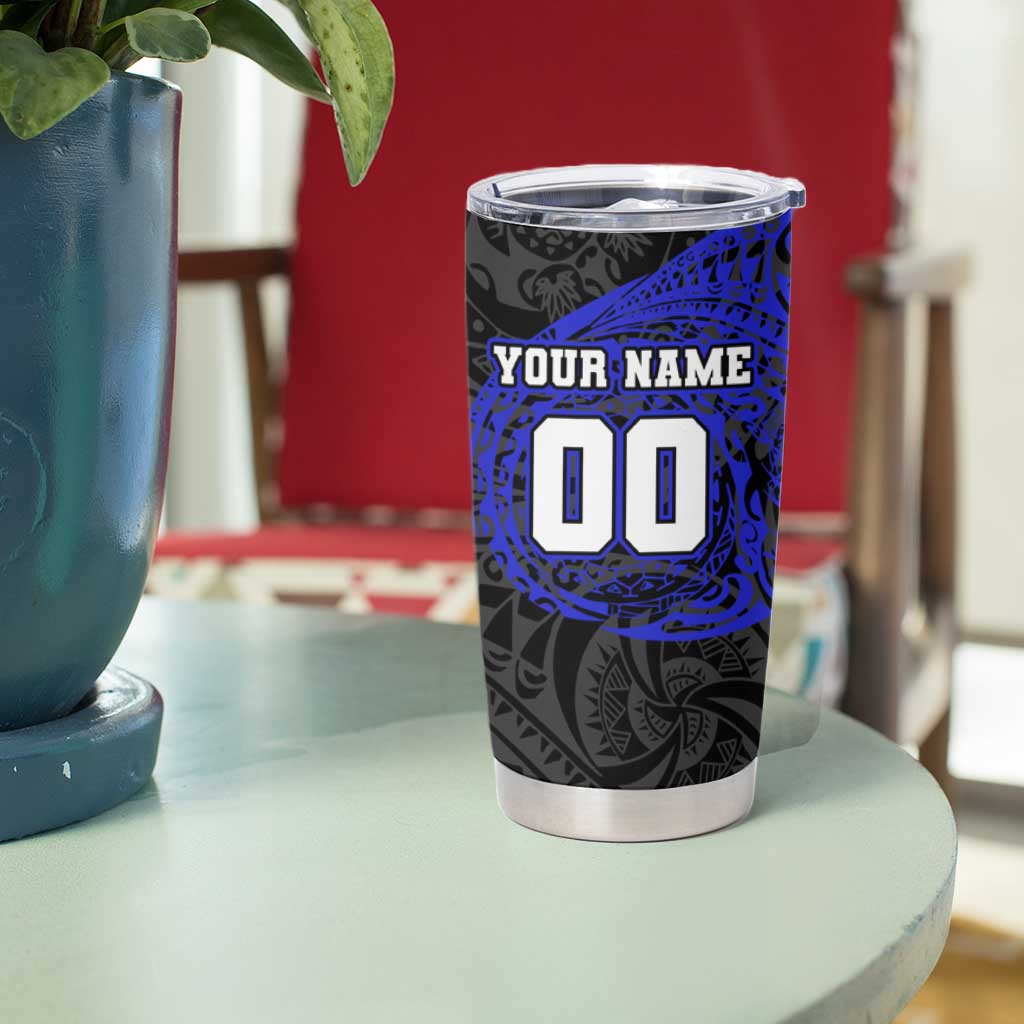 Personalized Canterbury-Bankstown Bulldogs Tumbler Cup Polynesian Tribal Chest and Sleeve Tattoo