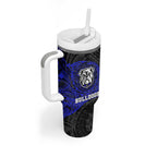Personalized Canterbury-Bankstown Bulldogs Tumbler With Handle Polynesian Tribal Chest and Sleeve Tattoo