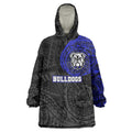 Personalized Canterbury-Bankstown Bulldogs Wearable Blanket Hoodie Polynesian Tribal Chest and Sleeve Tattoo