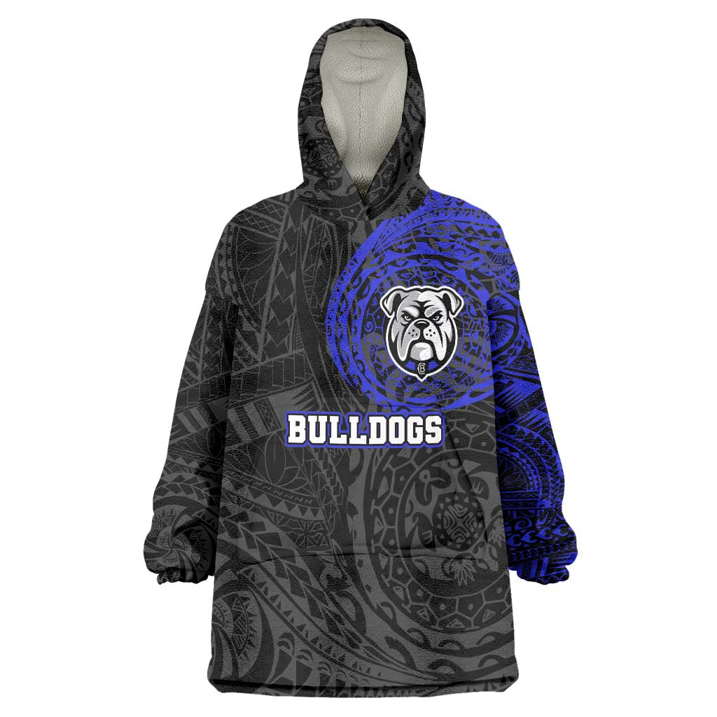 Personalized Canterbury-Bankstown Bulldogs Wearable Blanket Hoodie Polynesian Tribal Chest and Sleeve Tattoo