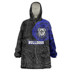 Personalized Canterbury-Bankstown Bulldogs Wearable Blanket Hoodie Polynesian Tribal Chest and Sleeve Tattoo