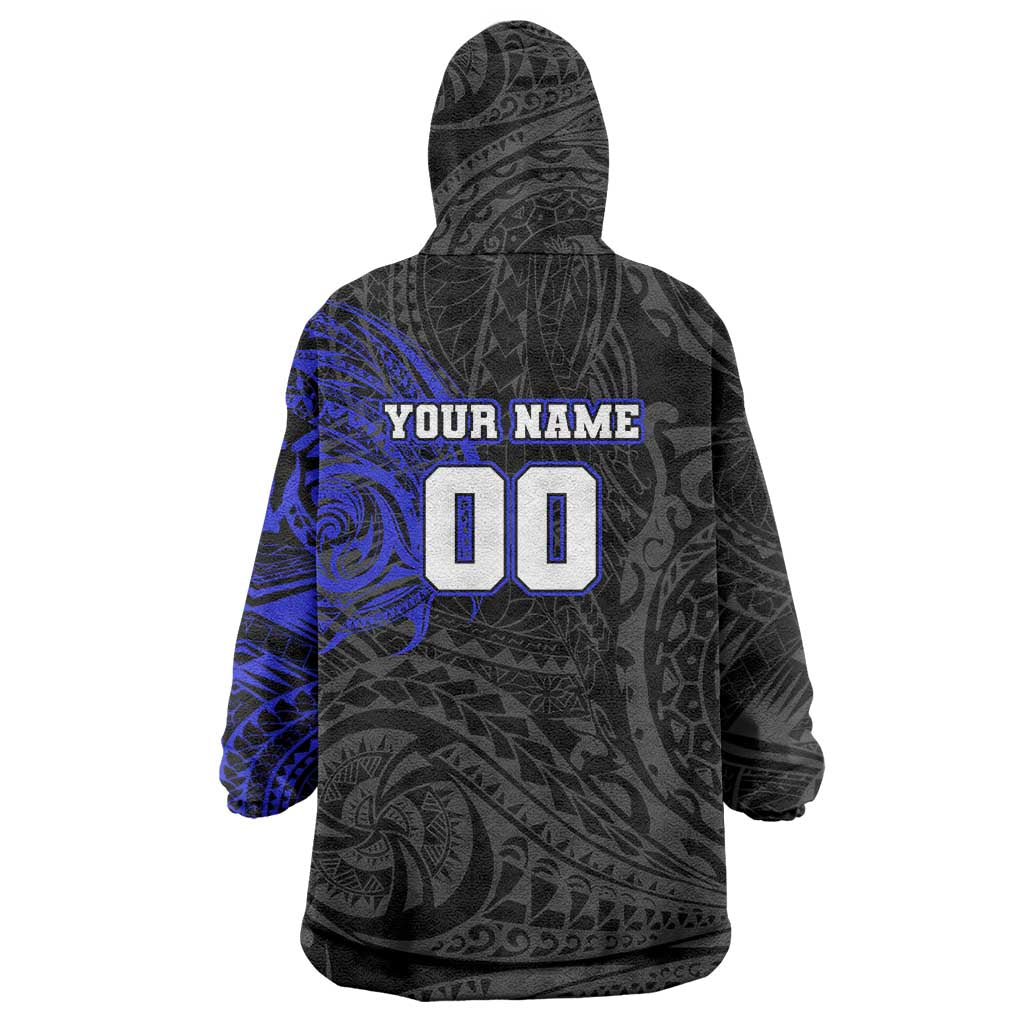 Personalized Canterbury-Bankstown Bulldogs Wearable Blanket Hoodie Polynesian Tribal Chest and Sleeve Tattoo