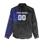Personalized Canterbury-Bankstown Bulldogs Women Casual Shirt Polynesian Tribal Chest and Sleeve Tattoo